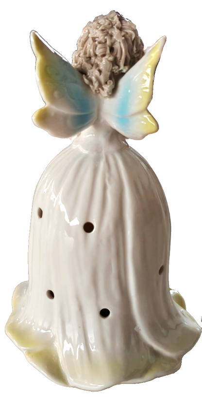 LED Elfe Engel Figur groß Keramik Weiß Schmetterlingsflügel Deko 03451 A9