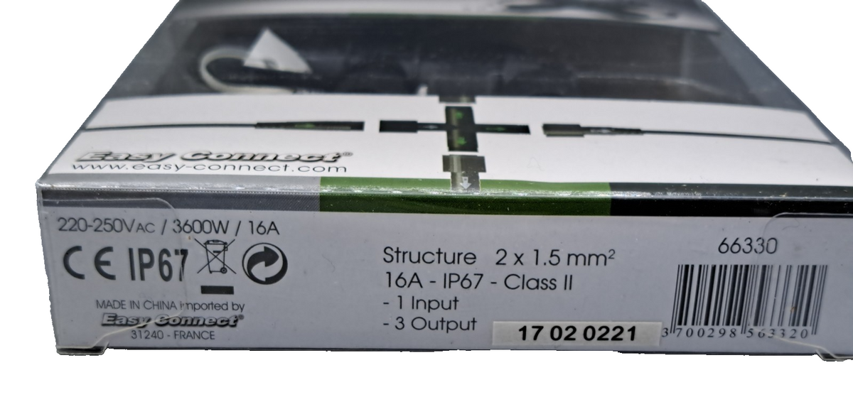 2x Easy Connect 66330 X-Verbinder 3 Ausgänge IP67 16A Gartenbeleuchtung HA34