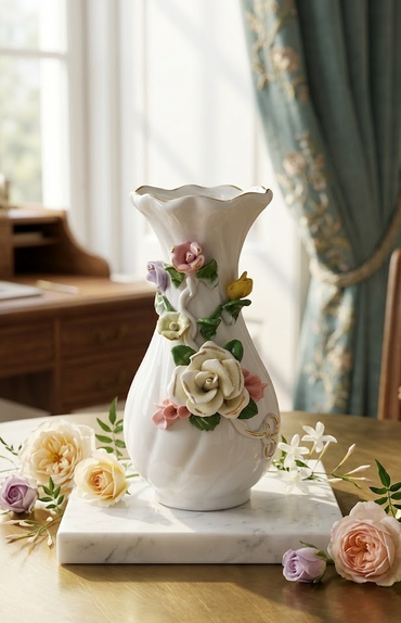 Keramik Vase Blumen Antiquität 15cm Hoch Sammler Deko