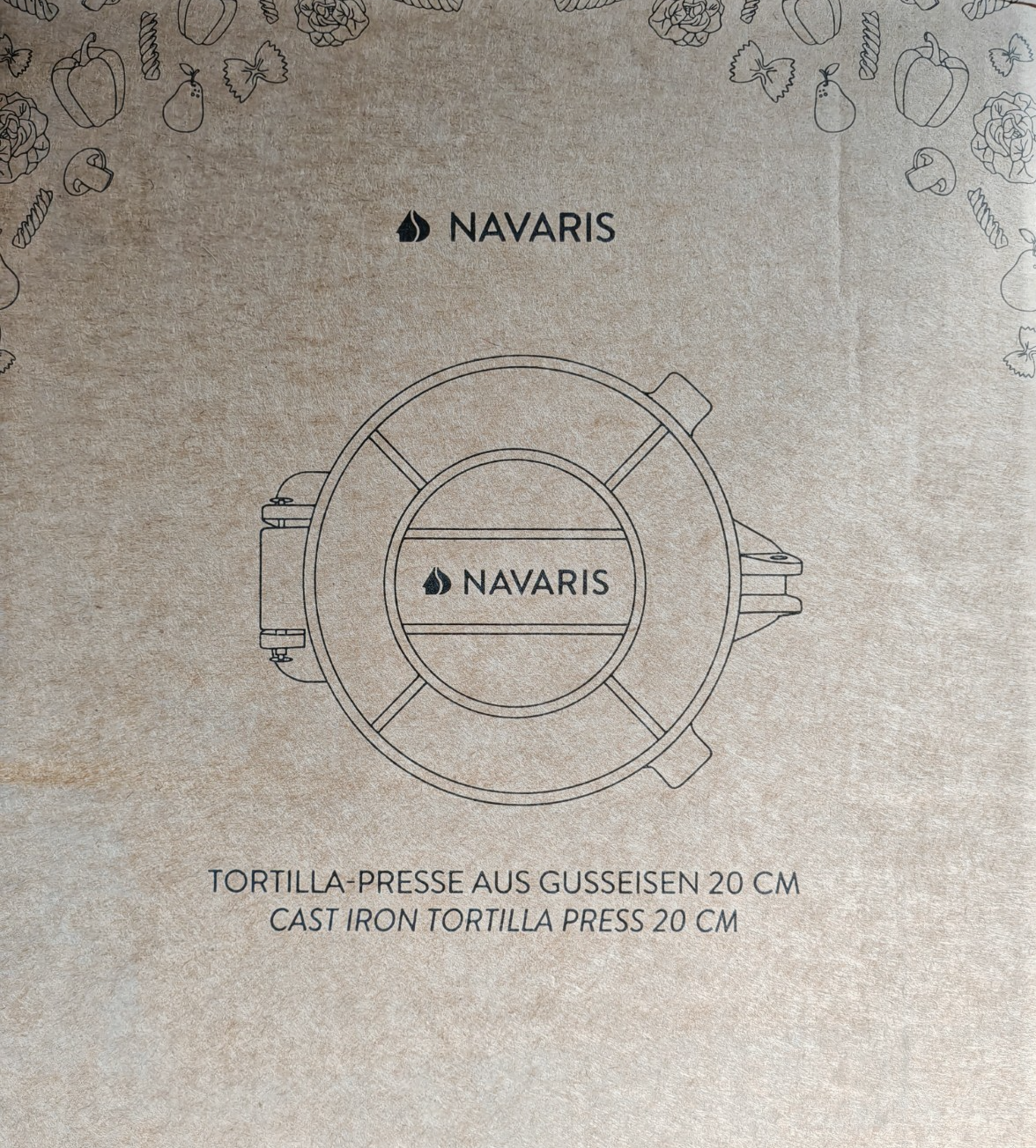 Navaris Tortilla Presse Gusseisen Ø20cm Taco Presse Teigpresse