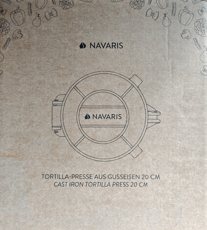 Navaris Tortilla Presse Gusseisen Ø20cm Taco Presse Teigpresse