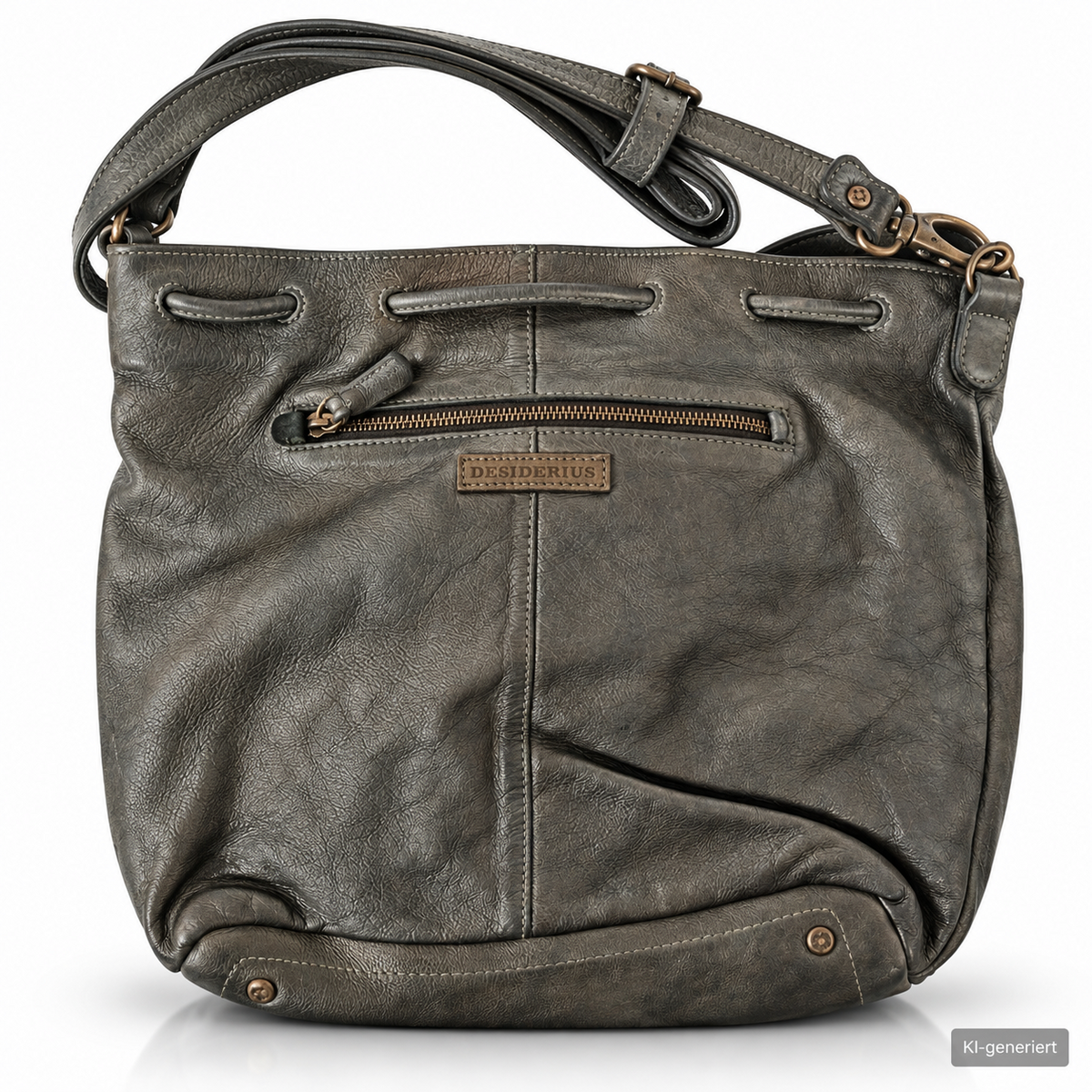 Desiderius Therese Damen Ledertasche Dark Olive Echtleder Schultertasche H2