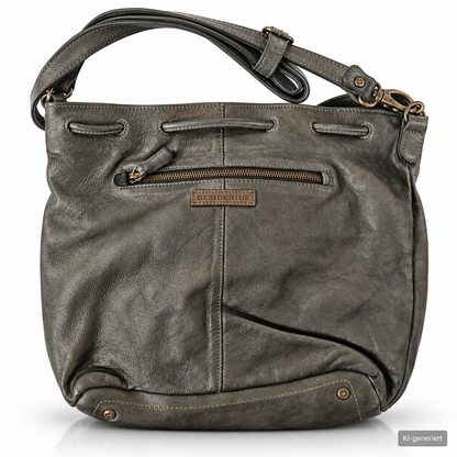 Desiderius Therese Damen Ledertasche Dark Olive Echtleder Schultertasche H2