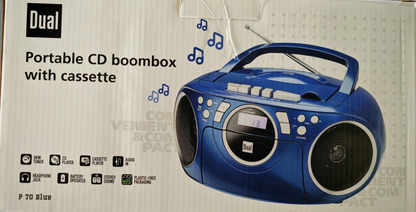 Dual P70 Blau Kassettenradio CD Player UKW Boombox Stereo tragbar Radio A08