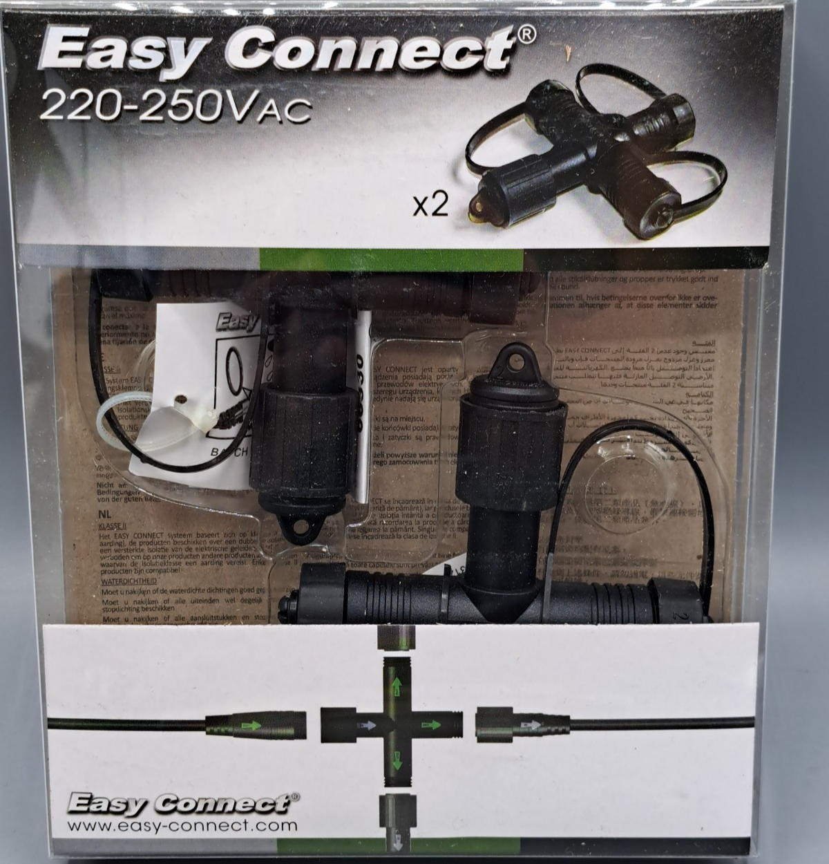 2x Easy Connect 66330 X-Verbinder 3 Ausgänge IP67 16A Gartenbeleuchtung HA34
