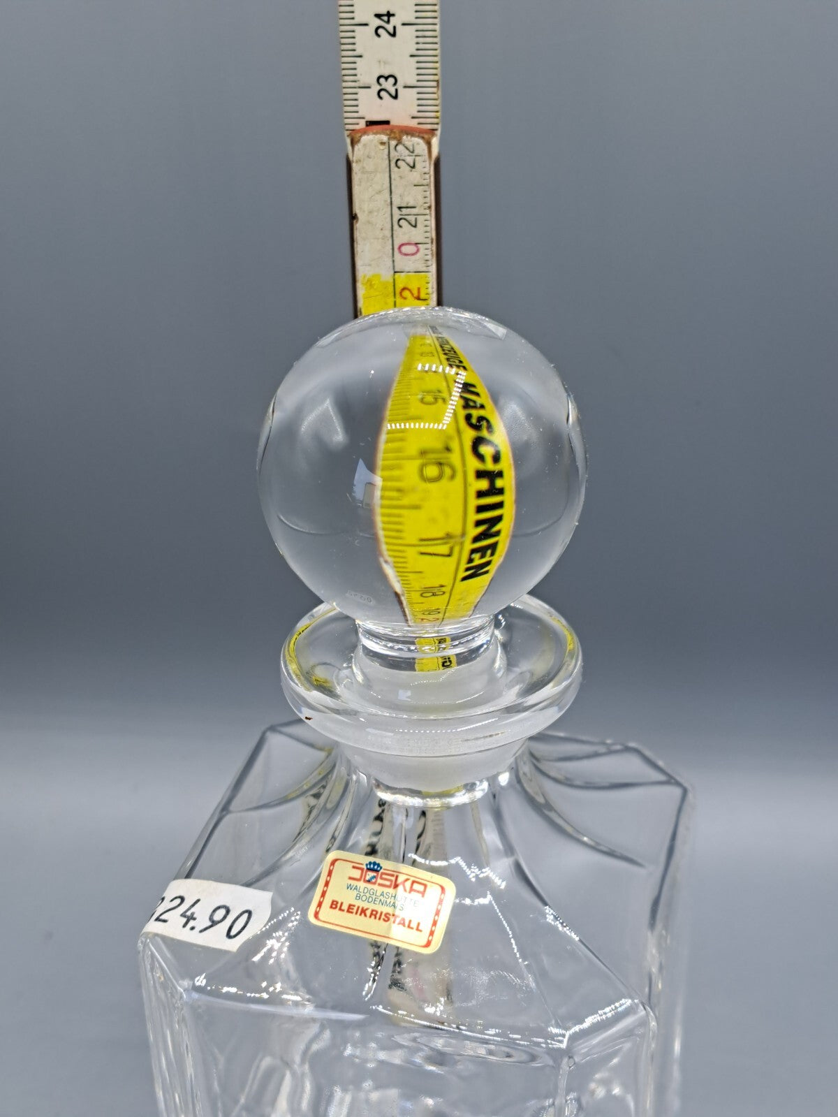 Original Joska Waldglashütte Schnapsflasche 20cm Glas Rar Sammlerstück