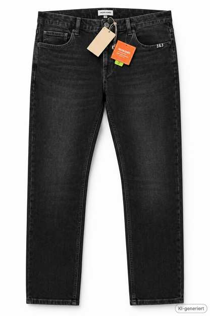STRANDFEIN Menswear Herren Jeans Gr. 48 Schwarz lange Form Stretch Denim D2