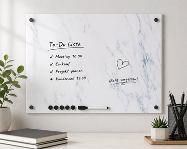 Navaris Magnettafel 33x43cm Memoboard Magnetpinnwand Weiß Marmor abwischbar H1