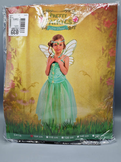 CHAKS Pretty Fairies Fee Kostüm Mädchen Gr. 104 Türkis Feenkleid Karneval G