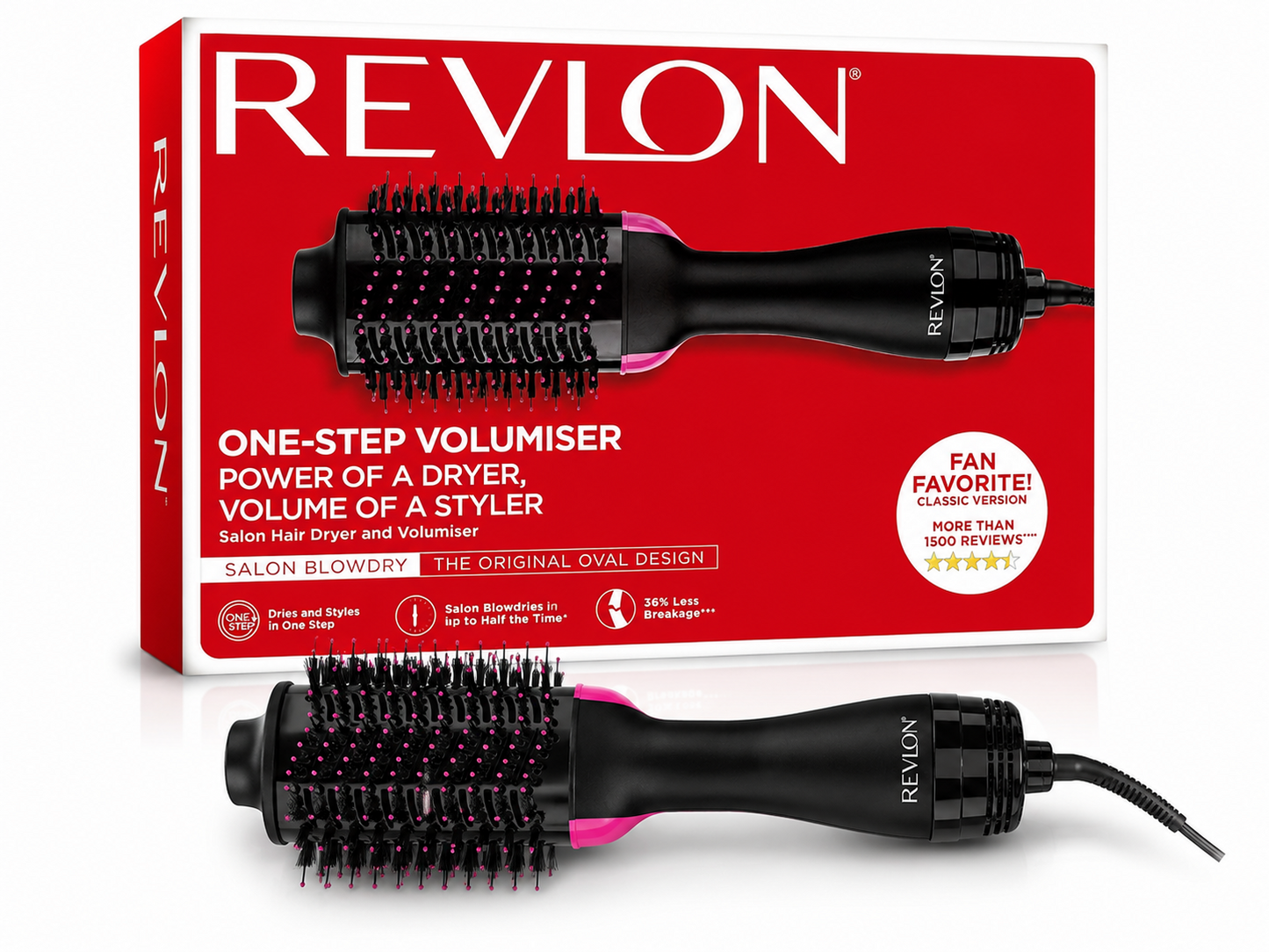 Revlon Pro Collection One Step RVDR5222 Warmluft und Volumenbürste - Schwarz C1
