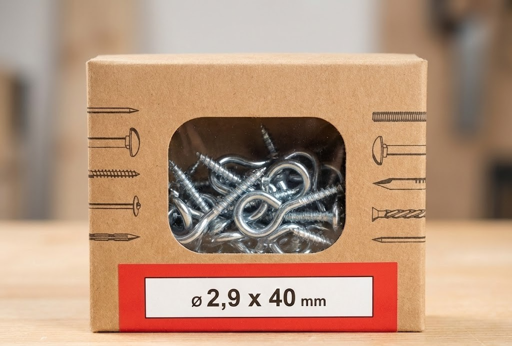 Emil Lux Schraubhaken halbrund 2,9x40 mm verzinkt