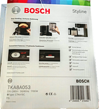 Bosch Styline TKA8A053 Kaffeemaschine Thermokanne AromaSensor 1100W B-03
