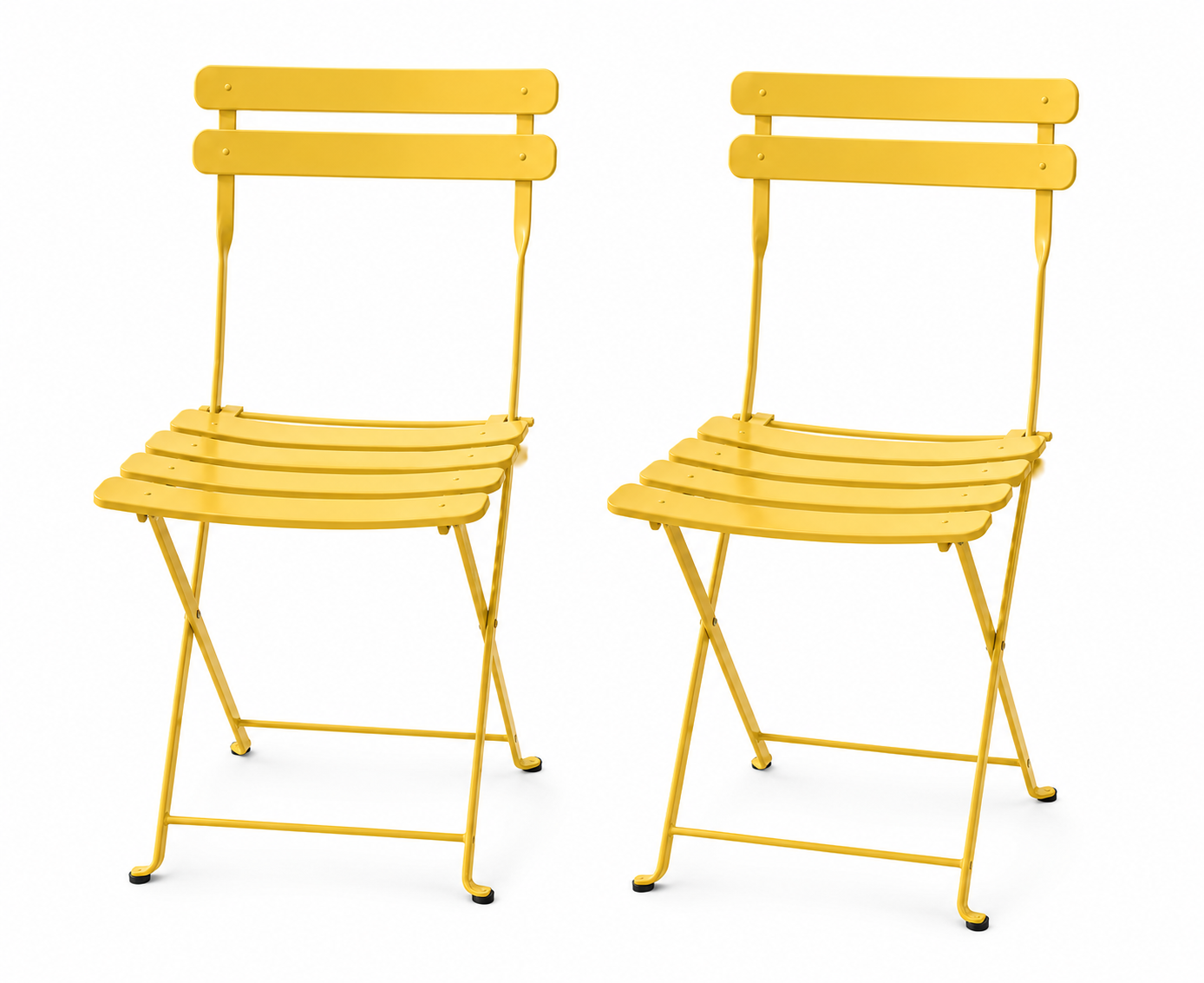 Mano Gartenstuhl 2er Set Metall Gelb Terrasse Balkon Outdoor Stühle