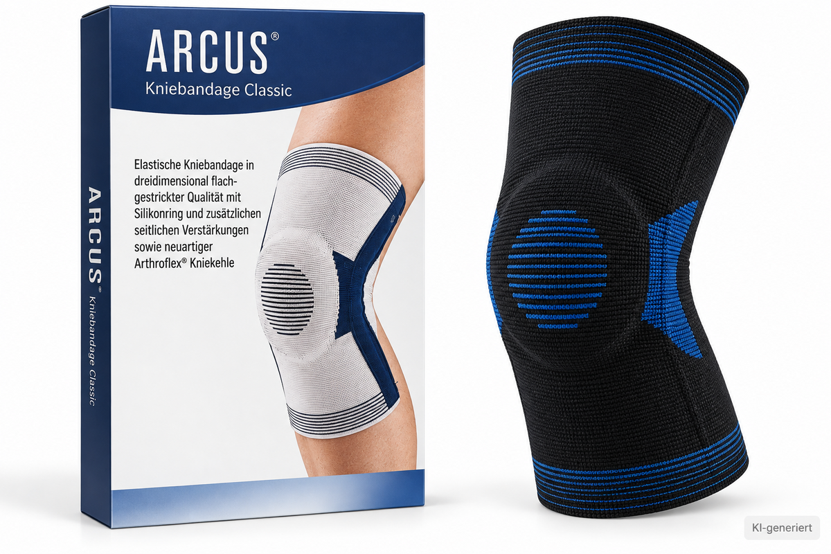 ARCUS Kniebandage Classic Arthroflex Gr. IV Schwarz Blau Knie Bandage C2