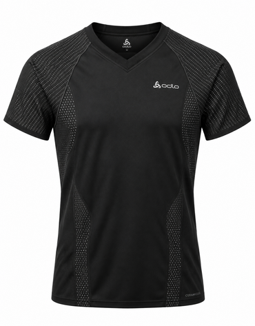 ODLO Damen Funktionsshirt Gr. S Schwarz Kurzarm Sportshirt Running Fitness Z