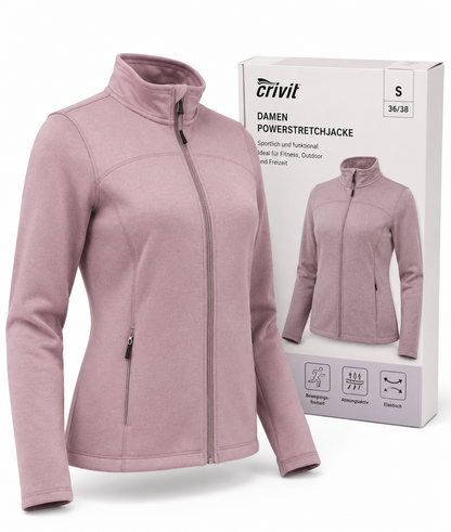 Crivit Damen Powerstretchjacke Rosa Gr. M 40/42 Sport Fitness Outdoor Jacke G3
