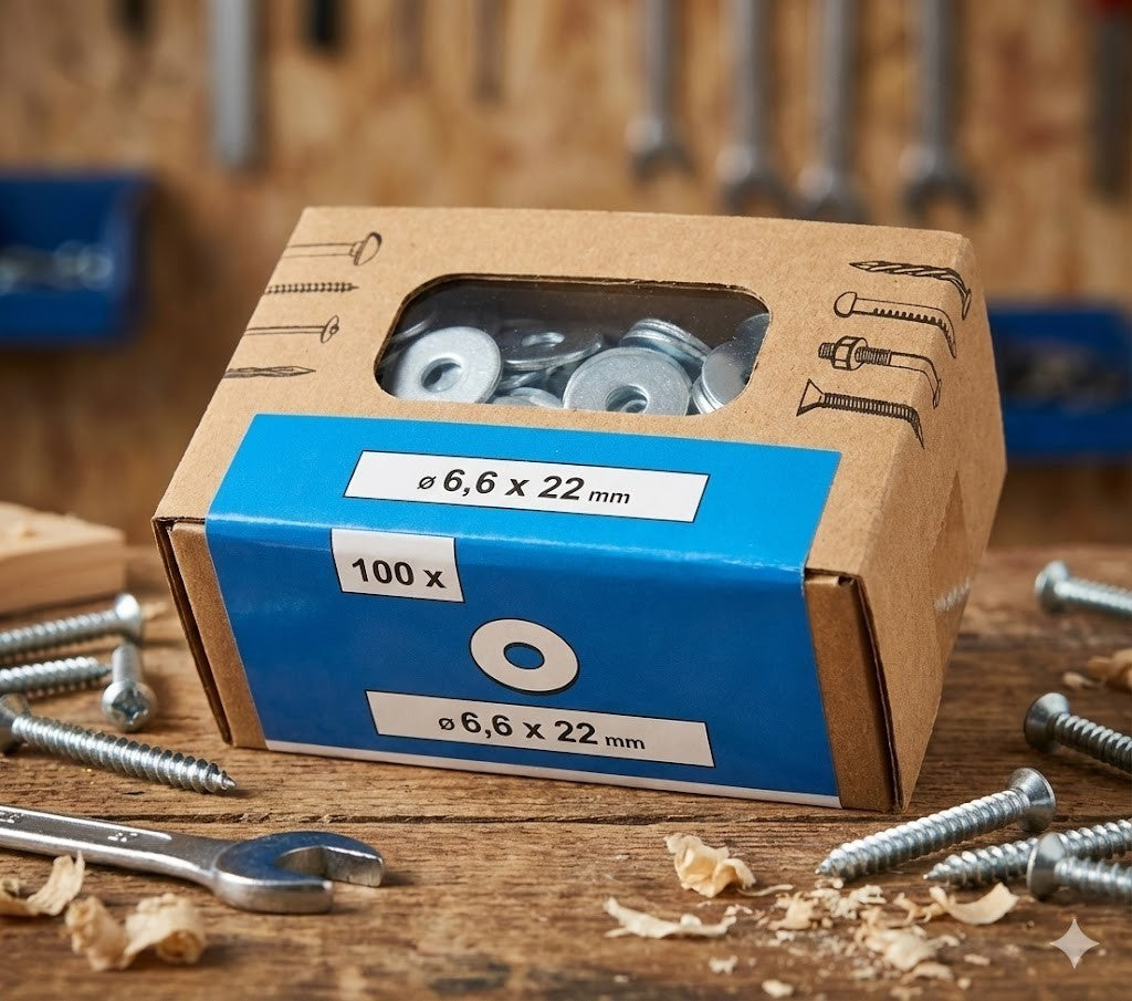 Emil Lux Unterlegscheiben 6,6x2 mm verzinkt – 100 Stück