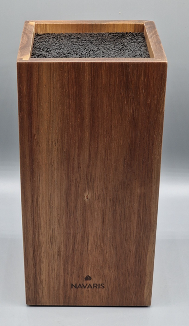 Navaris Messerblock Akazienholz mit Borsteneinsatz Küchenmesserhalter