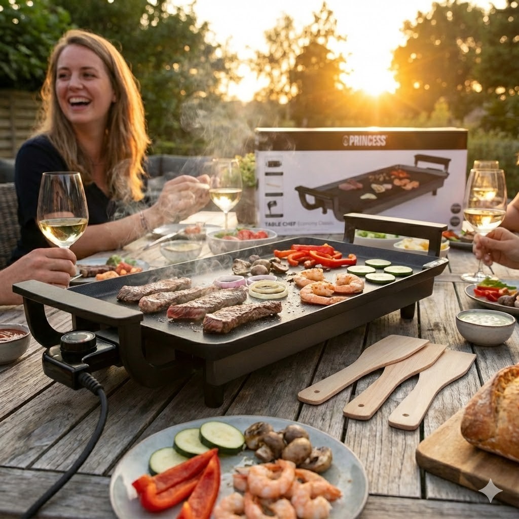 Princess Table Chef Economy Classic Tischgrill 1800W 43x23cm Elektrogrill C6