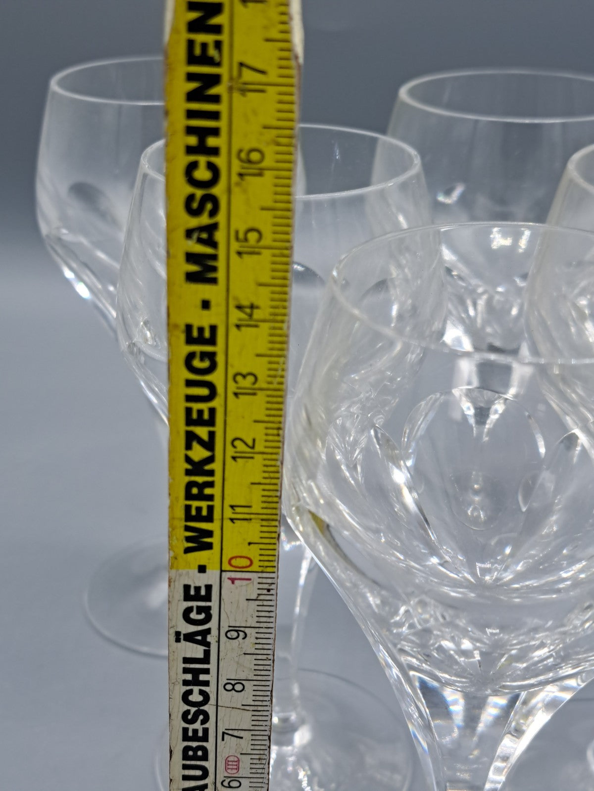 Antiqutät, Mundgelasenes Glas, Handgefertigt, 6 Stück, 14cm hoch