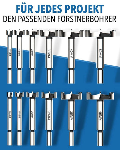 STONEREEF Forstnerbohrer Set 12-tlg Holzbohrer Bohrersatz Astlochbohrer Holz A1