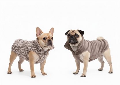 MONT CHALET Hunde-Pullover 2er Set S 1x uni 1x bedruckt mit Klettverschluss
