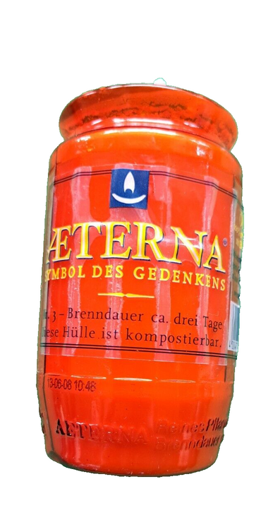8x Aeterna Grablicht, Öl-Licht, reines Pflanzenöl, ca. 3 Tage Brenndauer