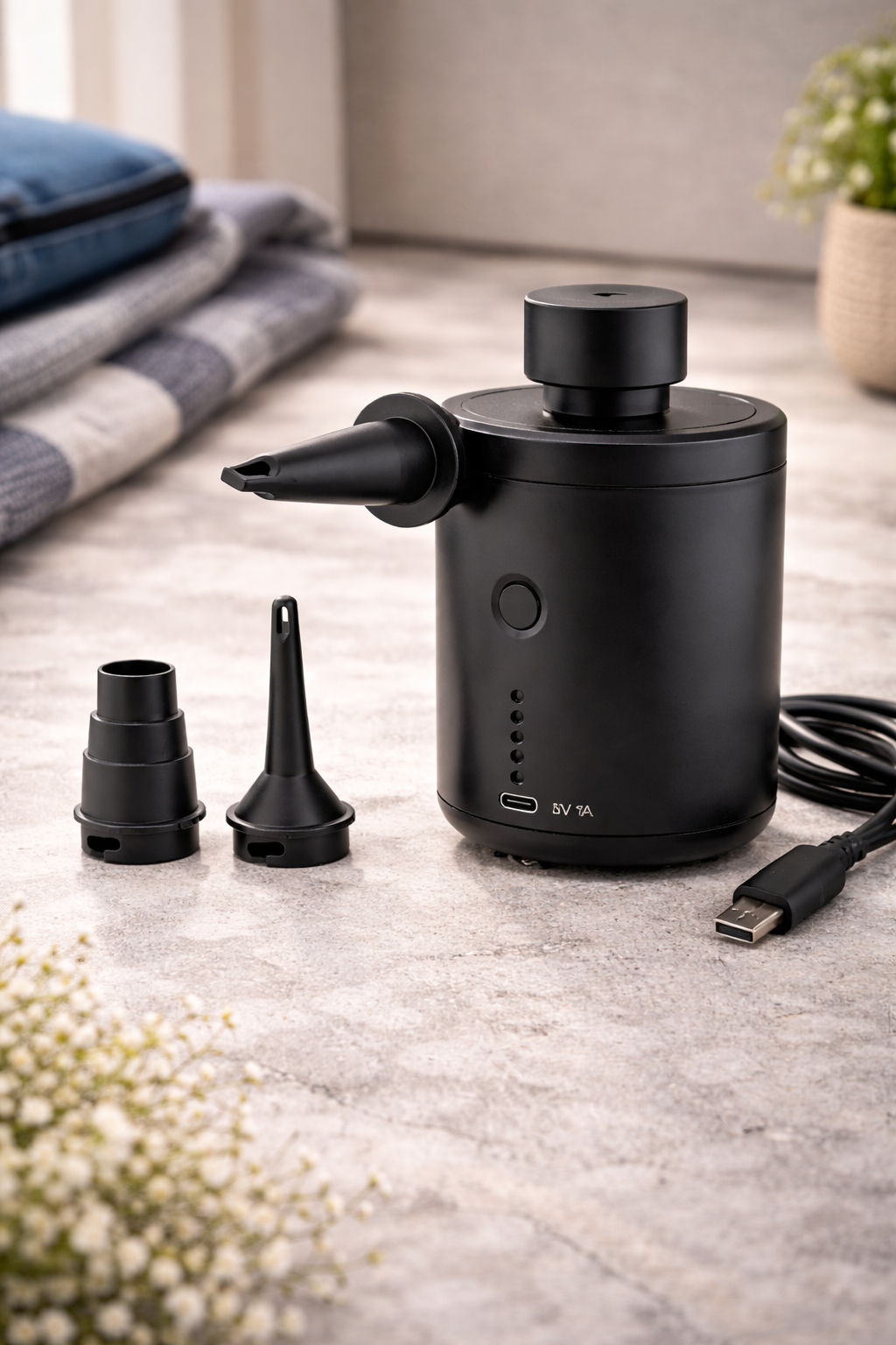 Akku Luftpumpe – 4000mAh wiederaufladbar für Luftmatratzen & Pool