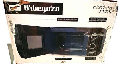 Orbegozo MI2117 Mikrowelle 20L 700W Schwarz 6 Leistungsstufen Timer Küche HO-A22