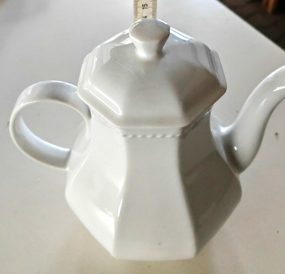 Schirnding Bavaria 126 Kaffeekanne Porzellan Weiß mit Deckel Vintage A6