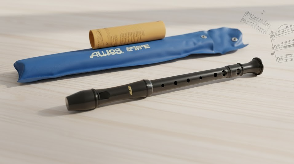Aulos 803E Sopran Blockflöte Barockgriff Flöte Etui Instrument Musik
