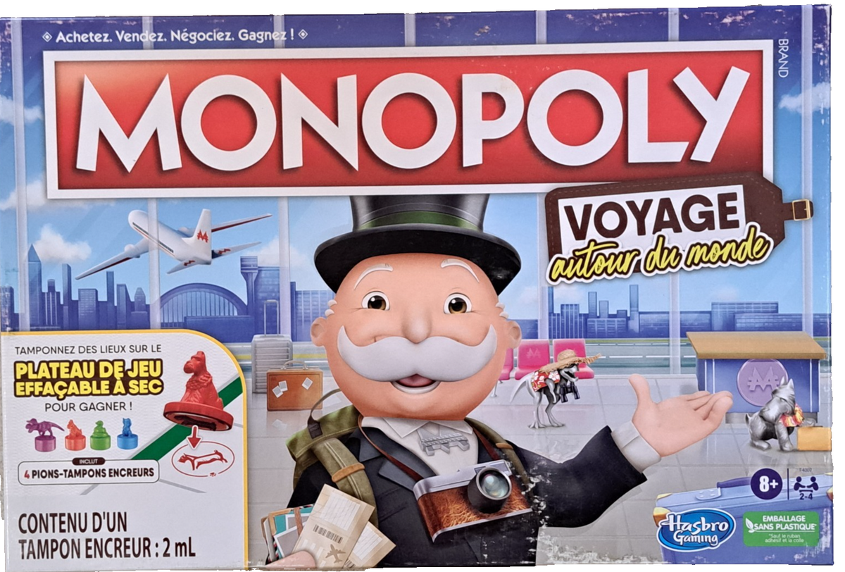 Hasbro Monopoly Voyage autour du monde Französisch Weltreise Brettspiel F4007 D6