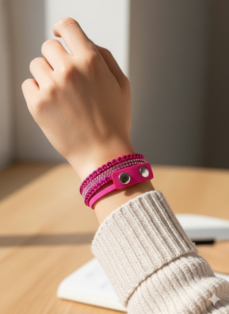 Wickelarmband Damen, Pink