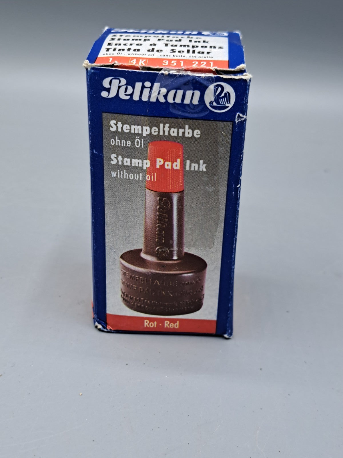 Pelikan 351221 Stempelfarbe 4K, ohne Öl, 28 ml, rot