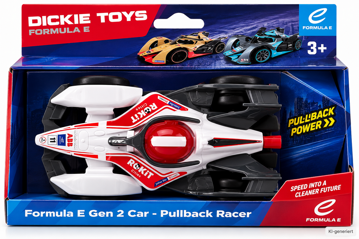 Dickie Toys Formula E Gen2 ROKiT Venturi Pullstring Racer Rennwagen D5