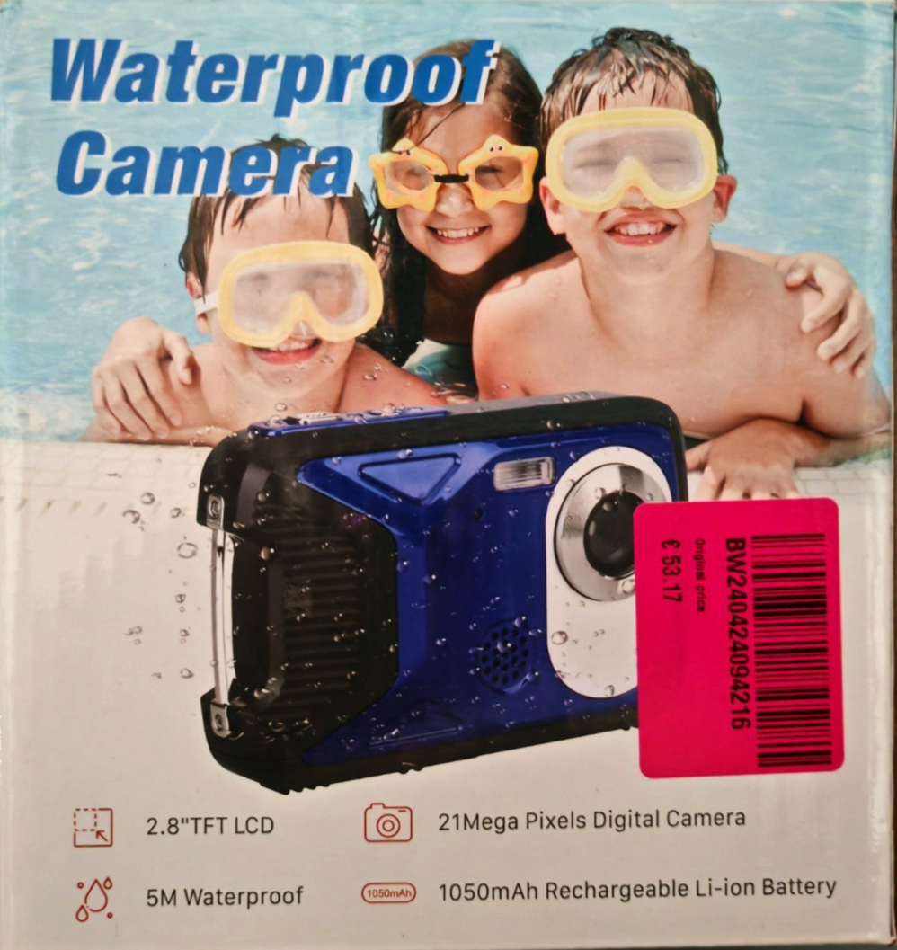 Wasserdichte Digitalkamera 21MP 2,8 Zoll TFT LCD Unterwasserkamera Blau A6