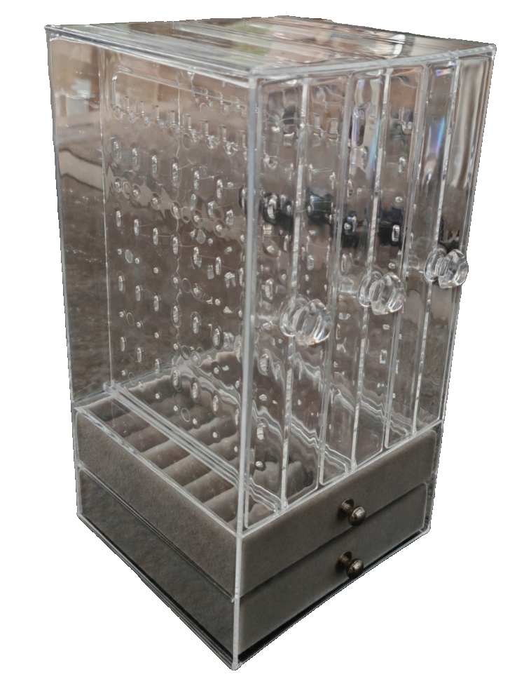 BELLE VOUS Schmuck Organizer Acryl Ohrringhalter Samt Schublade Transparent