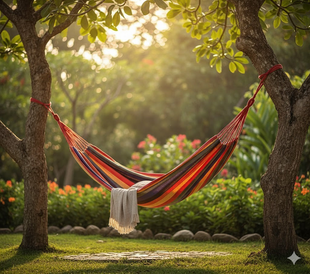 Kepeak Outdoor Hängematte Baumwolle 2,8x1,4 m Gartenschaukel Camping