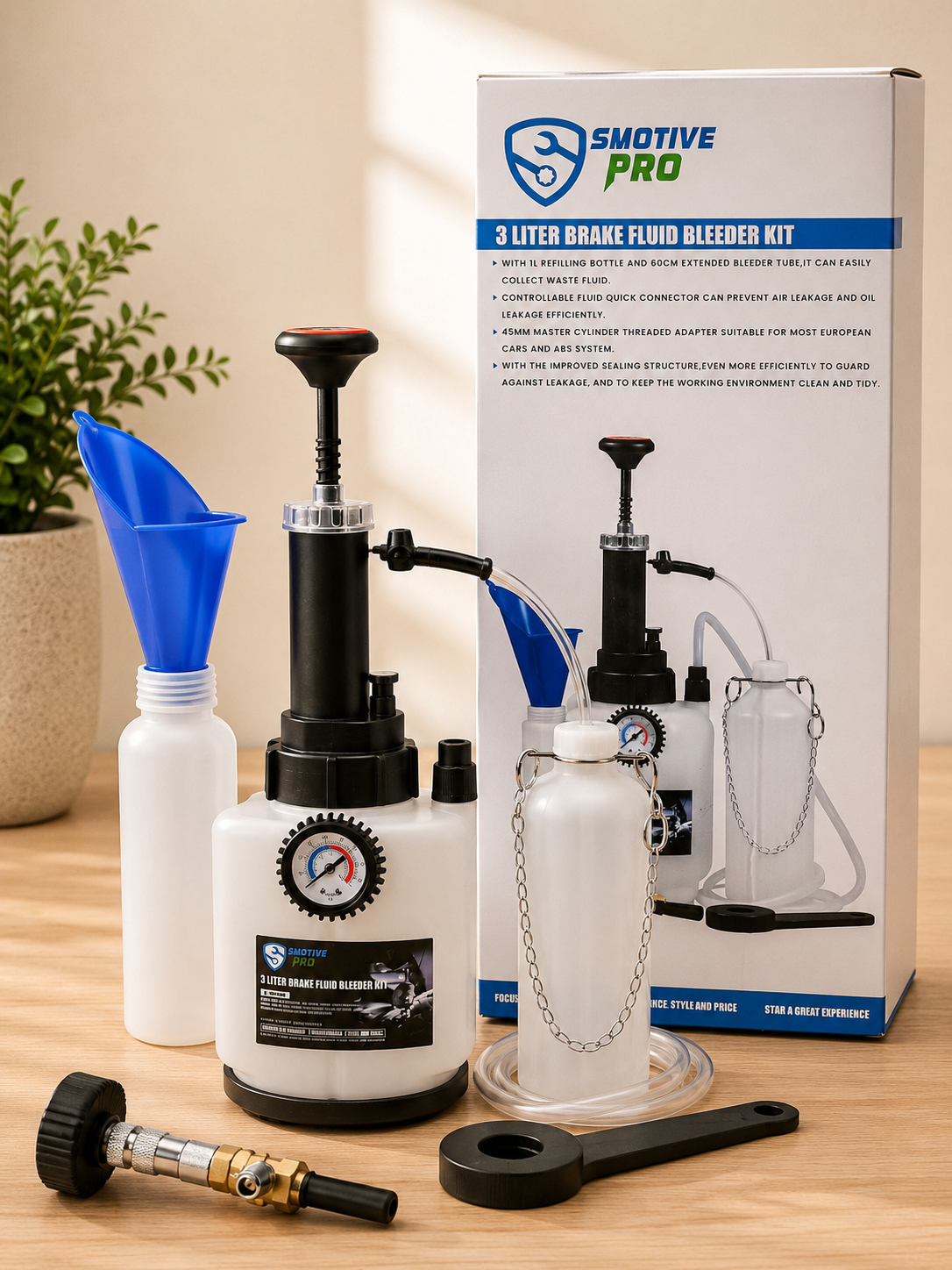 SMOTIVEPRO Bremsenentlüftungsgerät 3L Bremsflüssigkeitswechsel E20 Set C03