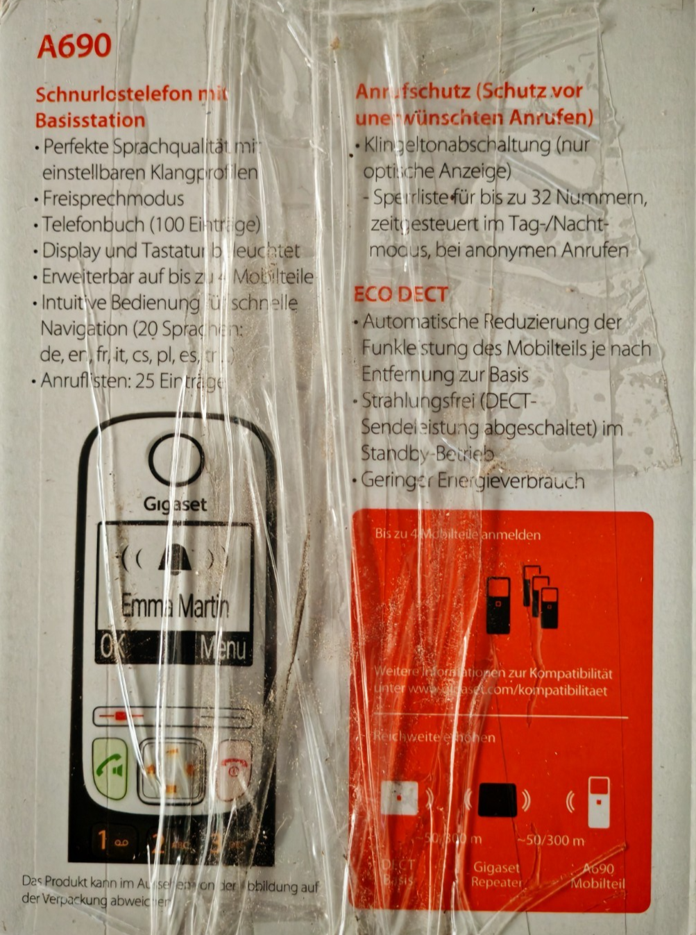 Gigaset A690 Schnurlostelefon DECT Telefon Freisprechen Anrufbeantworter A08