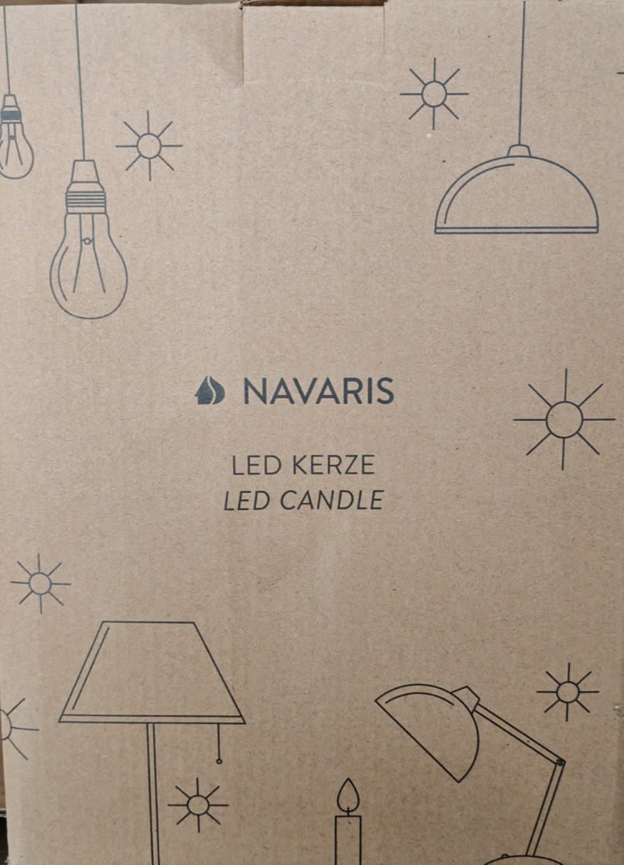 Navaris LED Kerze Metall Kerzenhalter Fernbedienung Timer Dimmbar Schwarz A35