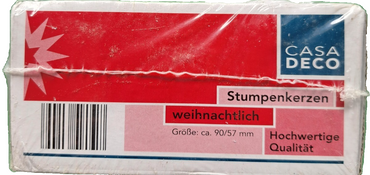 Casa Deko, 2 Stumpenkerzen, Weiß