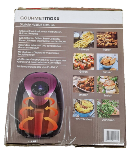 GOURMETmaxx 1500W Heißluft-Fritteuse - Schwarz/Beere (02383)