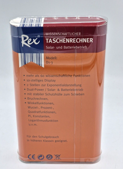 Wissenschaftlicher Taschenrechner Solar -und Batteriebetrieb, Rex