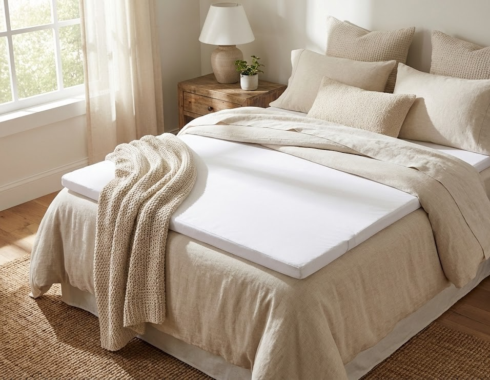 GOLDWOLKE Topper 100x200 cm – Kühlgel Pads 4 cm Sommer Winter