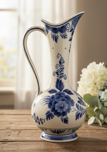 Delfts Blauw Raam Vase Handbemalt 31cm Sammler Deko
