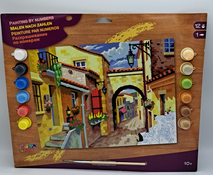 Malen nach Zahlen Italienische Altstadt Set Bilder Farben Basteln