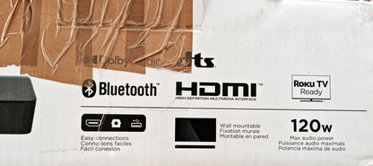 Hisense HS205G Soundbar 2.0 120W Bluetooth HDMI ARC Roku TV Ready A9