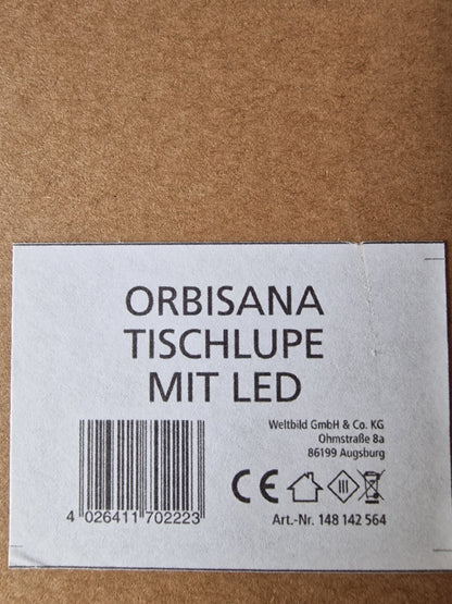 Orbisana Tischlupe mit LED 5x Vergrößerung Lupenleuchte Weiß 148142564