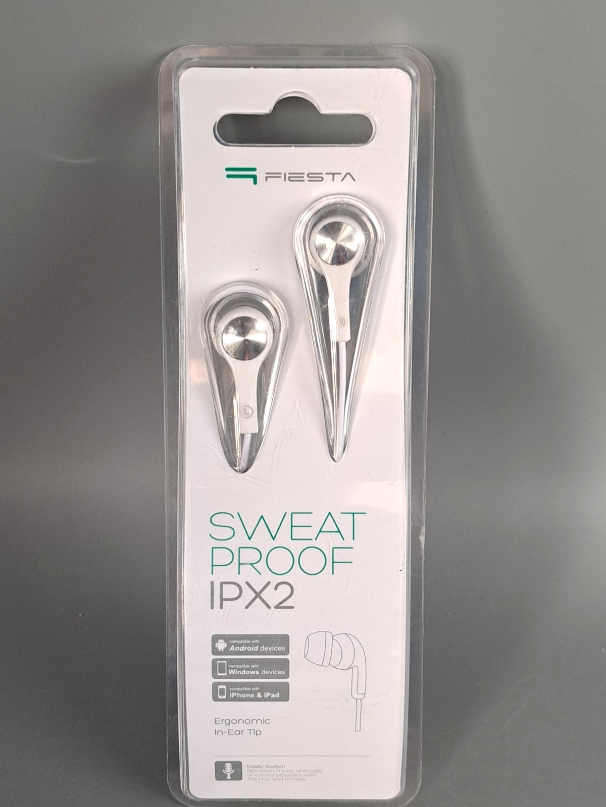 Fiesta Sweat Proof IPX2 Mikrofon Headset Sport Kopfhörer